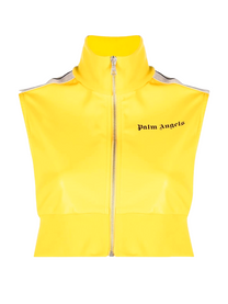 Palm Angels LEATHER EFFECT CROP TRACK VIBRANT YELLOW PALM ANGELS