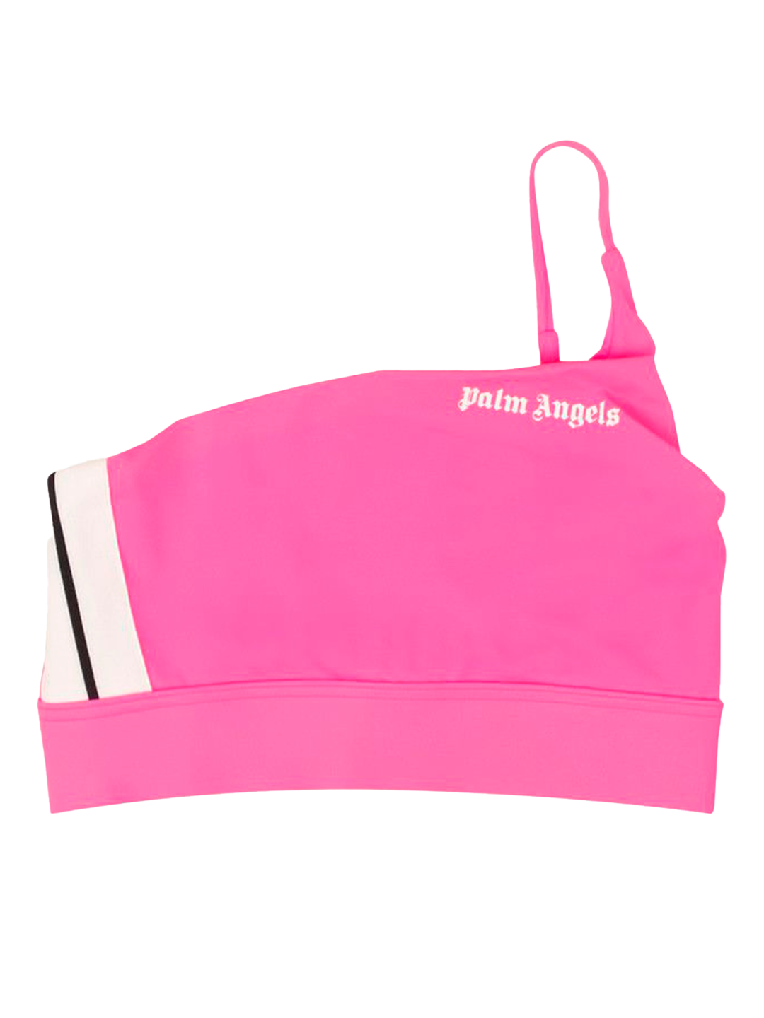 Palm Angels TRACK ONE SHOULDER TOP FUCHSIA WHITE PALM ANGELS