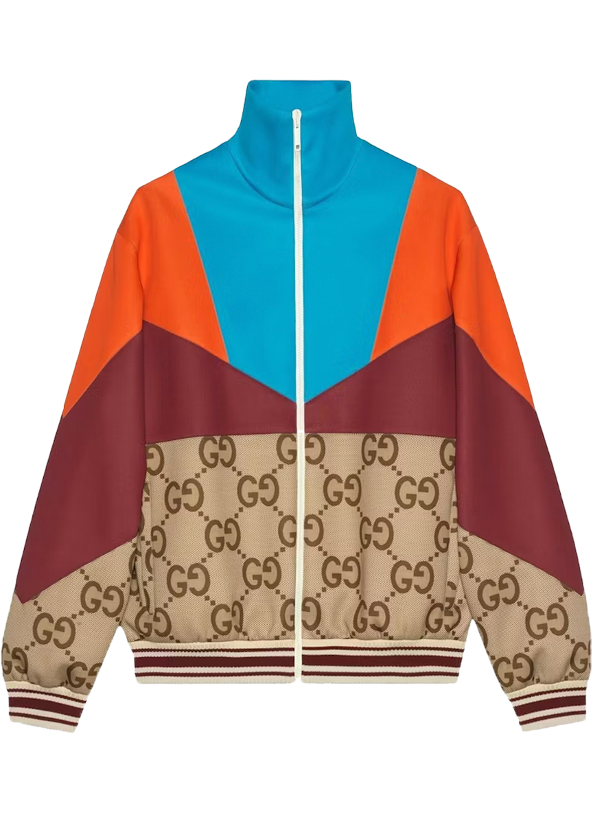 Gucci GUCCI GG TECHNICAL JERSEY ZIP-UP HOODIE 'BEIGE/EBONY' CAPOTA