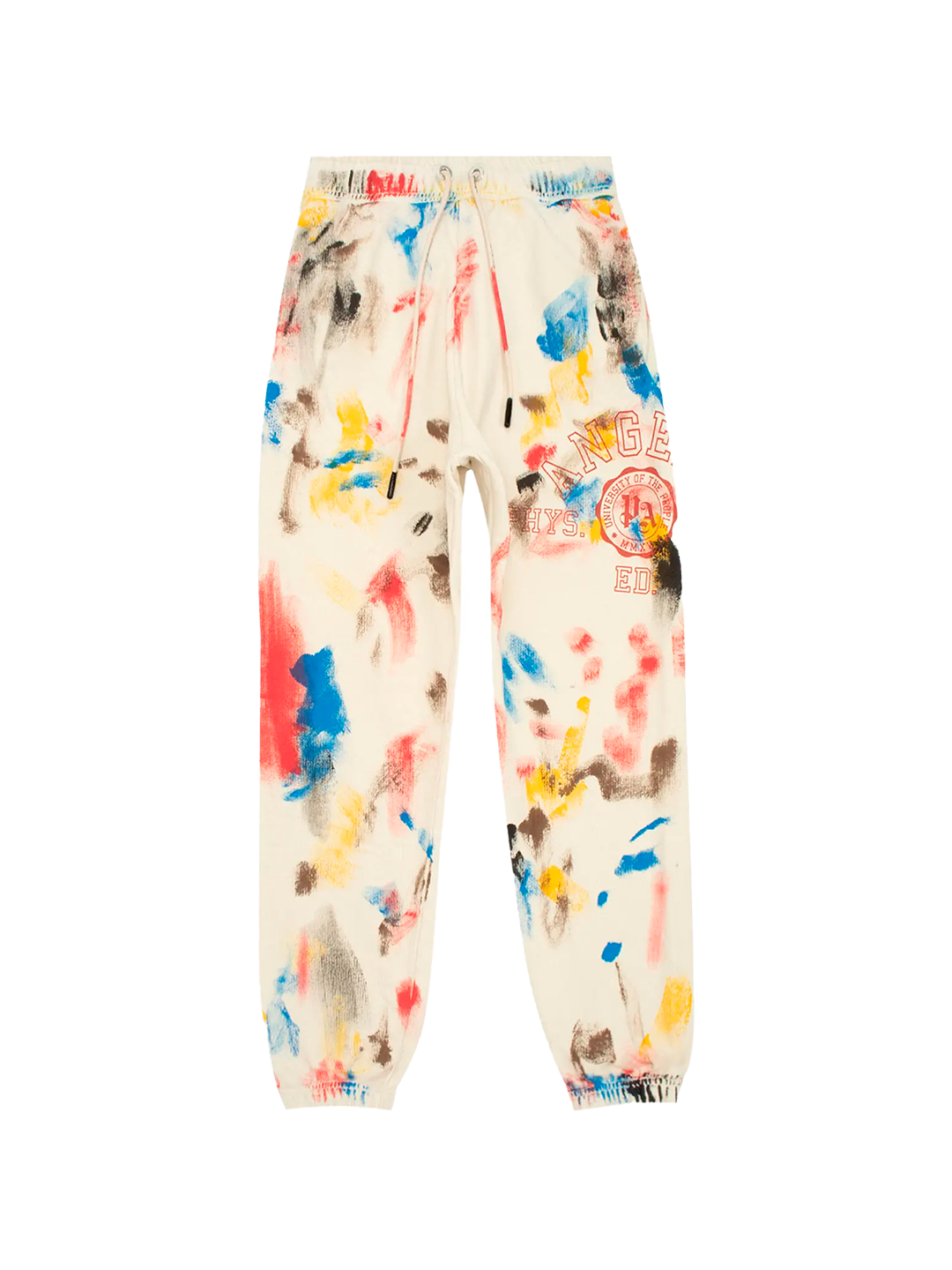 Palm Angels PAINTED COLLEGE SWEATPANTS OFF WHITE RED PALM ANGELS