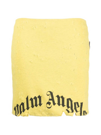Palm Angels GD DESTROYED WIDI SKIRT YELLOW BLACK PALM ANGELS