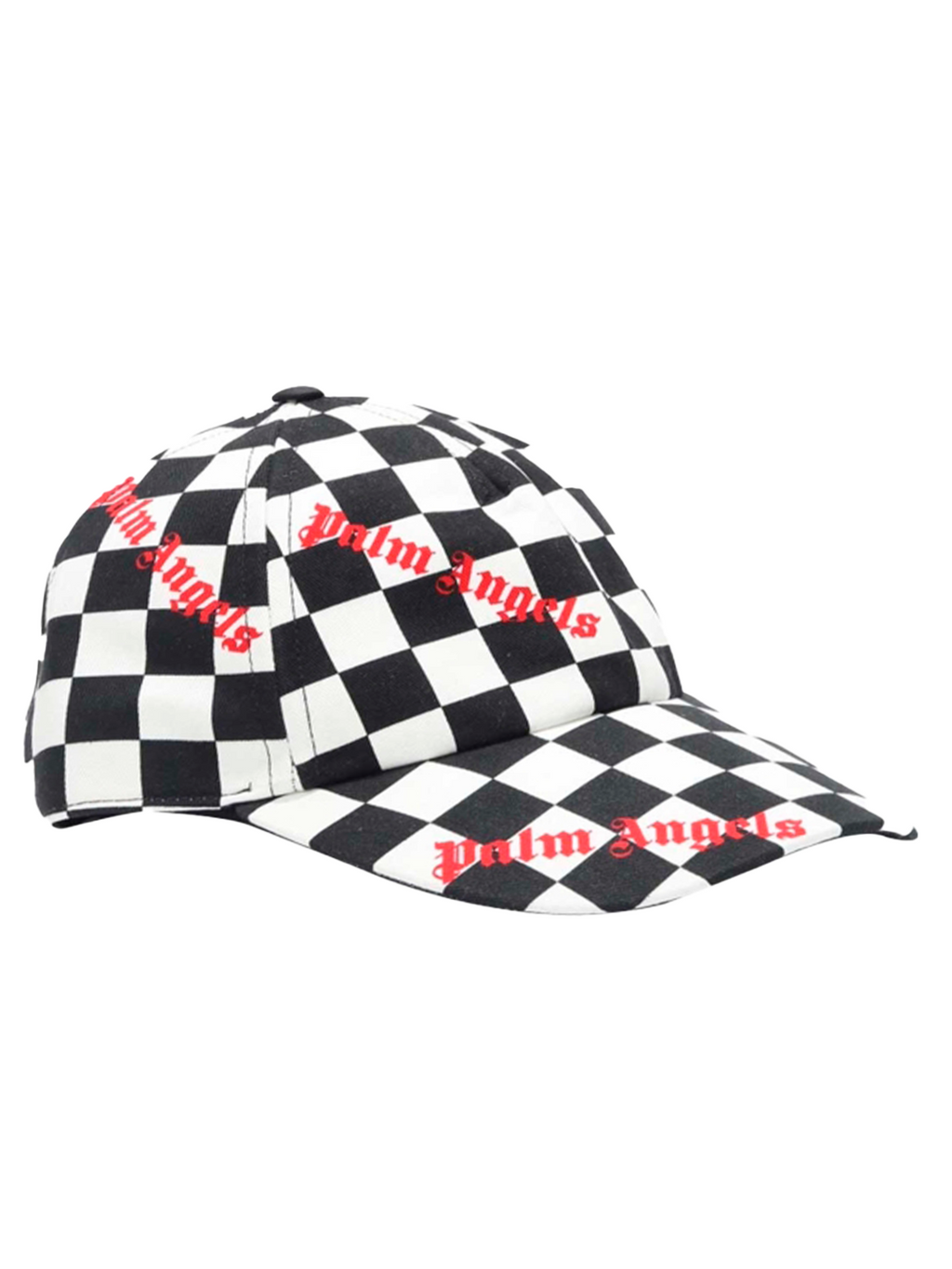 Palm Angels DAMIER BASEBAKK CAP BLACK RED PALM ANGELS