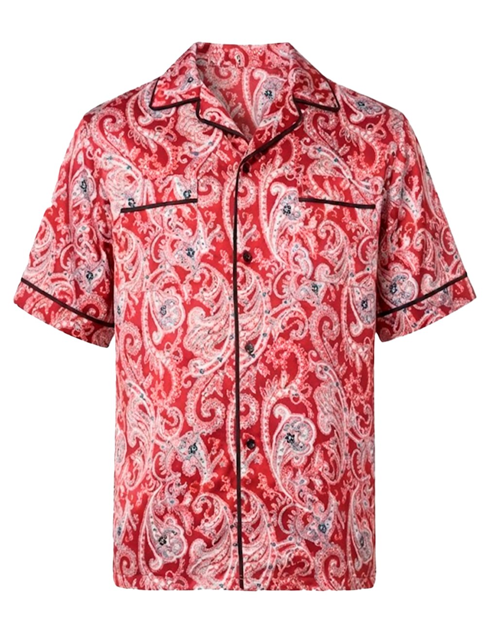 AMIRI RED PAISLEY PJ SHIRT IN VISCOSE SATIN FOR MEN