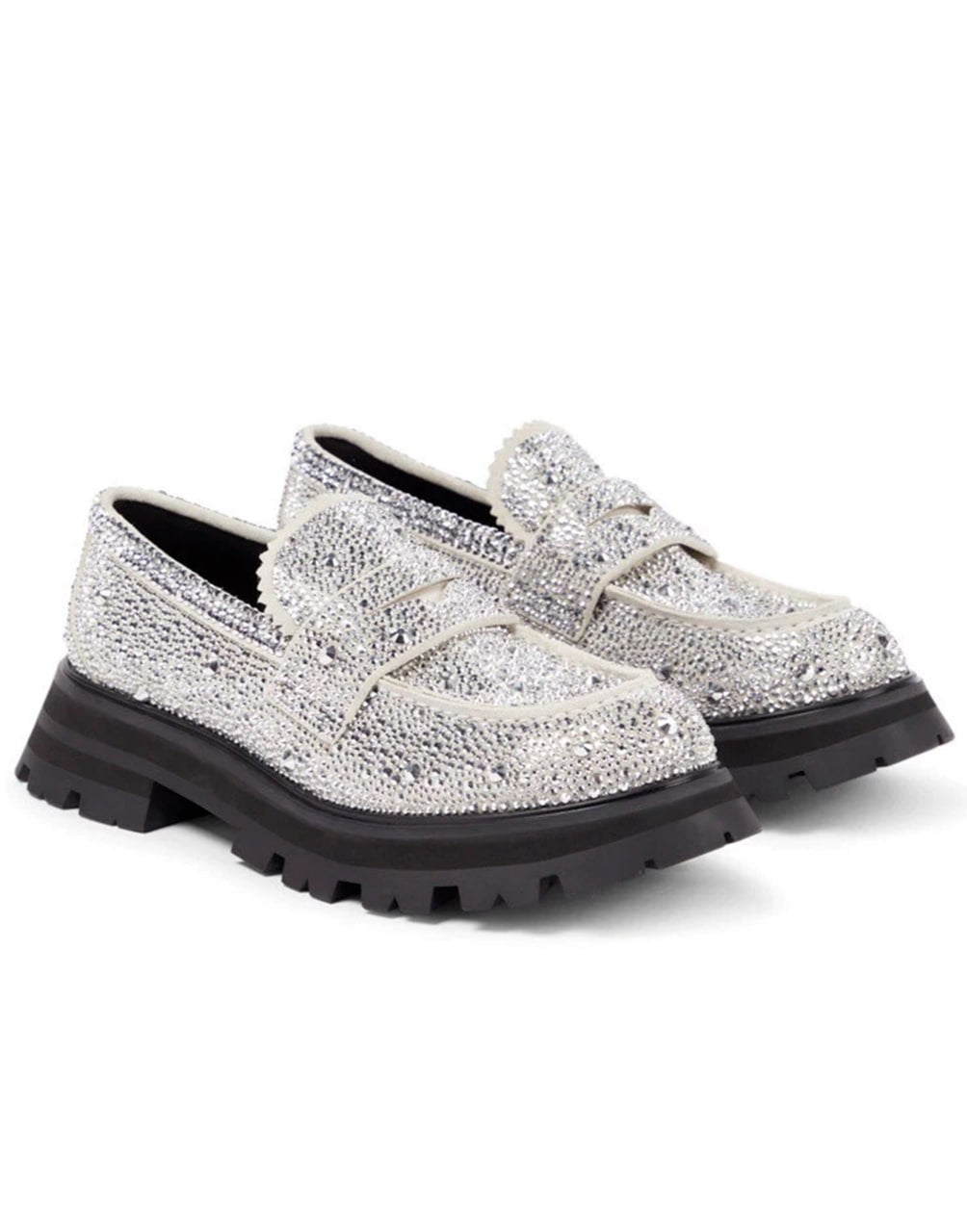MOCASINES ALEXANDER MCQUEEN WANDER CON CRISTALES Y SUELA GRUESA