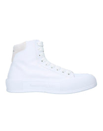 WHITE ALEXANDER MCQUEEN DECK PLIMSOLL HIGH-TOP SNEAKER