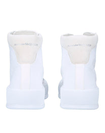 WHITE ALEXANDER MCQUEEN DECK PLIMSOLL HIGH-TOP SNEAKER
