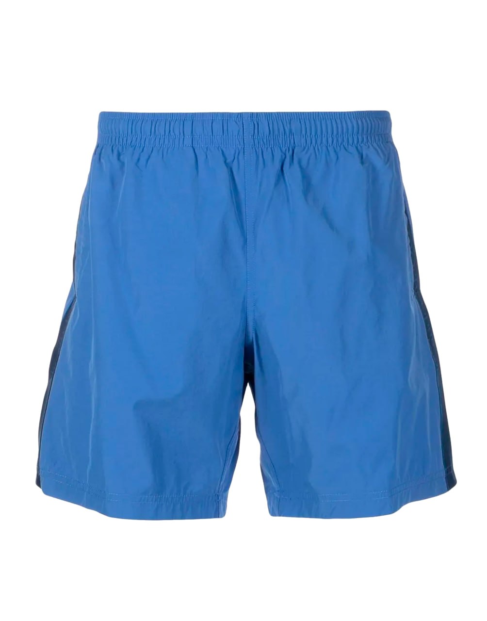SHORTS DE PLAYA ALEXANDER MCQUEEN SELVEDGE CON LOGO EN JACQUARD DE COLOR AZUL ALICIA