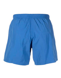 SHORTS DE PLAYA ALEXANDER MCQUEEN SELVEDGE CON LOGO EN JACQUARD DE COLOR AZUL ALICIA