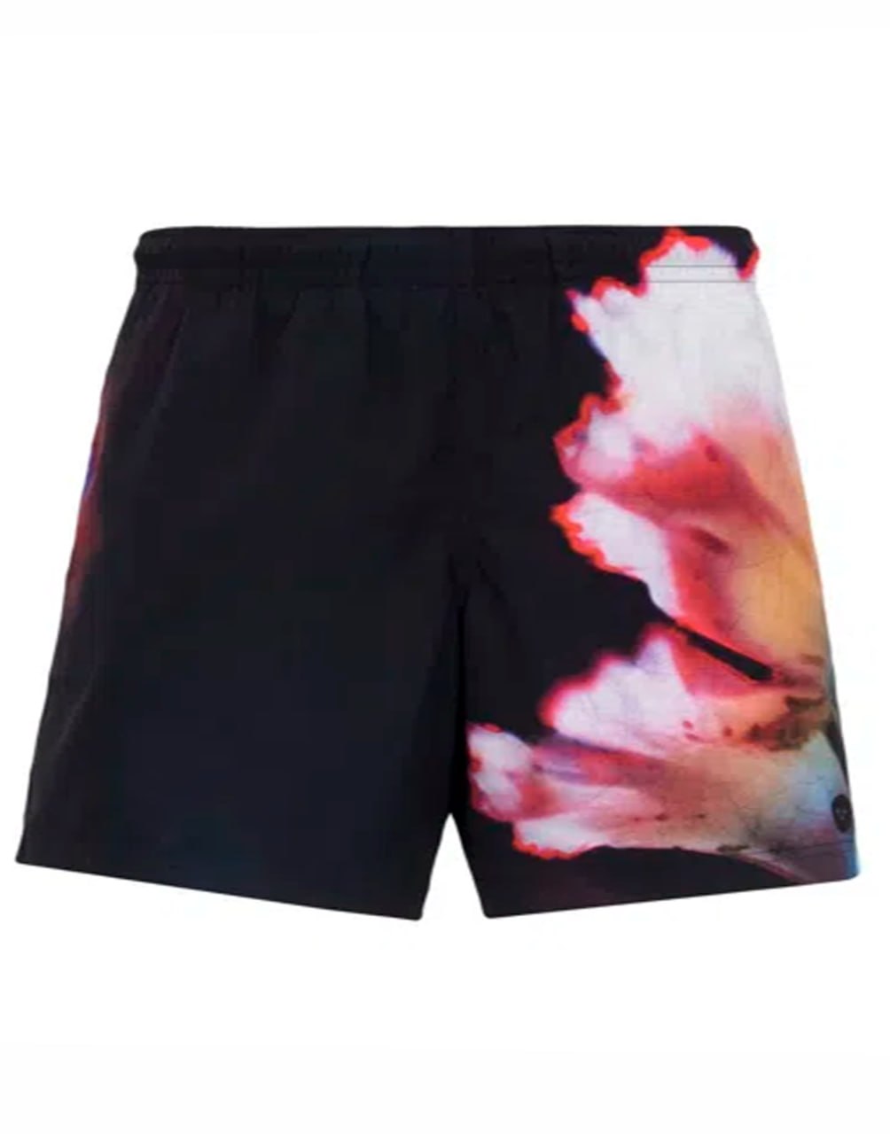 PANTALONETA ALEXANDER MCQUEEN DE PIERNA RECTA Y LARGO MEDIO CON UN ESTAMPADO DE FLOR SOLARIZADA
