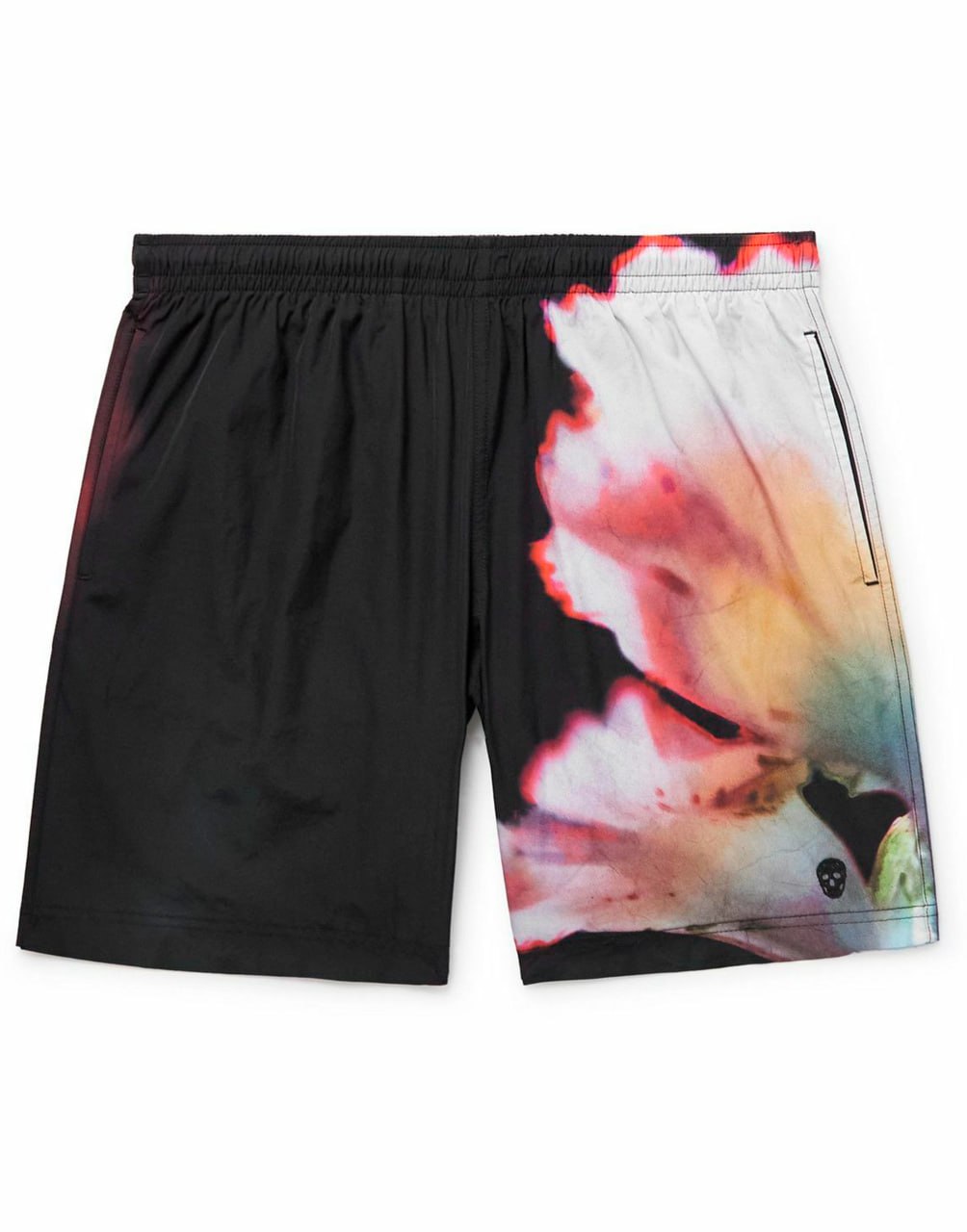PANTALONETA ALEXANDER MCQUEEN DE PIERNA RECTA Y LARGO MEDIO CON UN ESTAMPADO DE FLOR SOLARIZADA