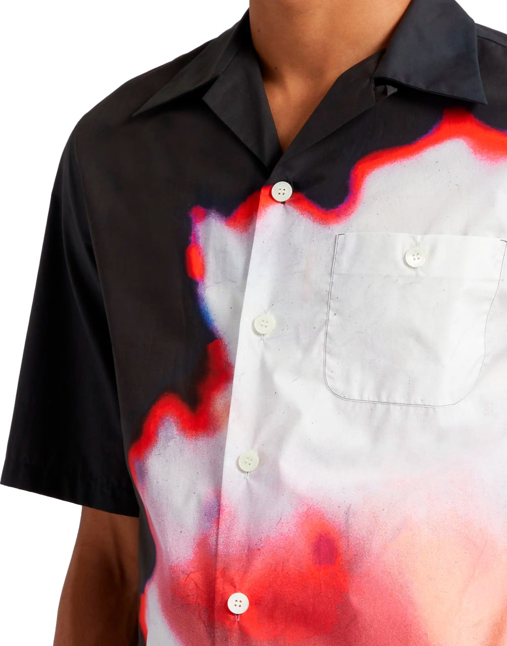 CAMISA HAWAIANA CON ESTAMPADO SOLARISED FLOWER DE ALEXANDER MCQUEEN