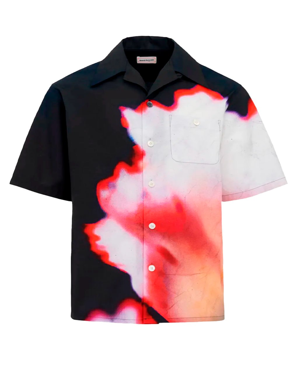 CAMISA HAWAIANA CON ESTAMPADO SOLARISED FLOWER DE ALEXANDER MCQUEEN