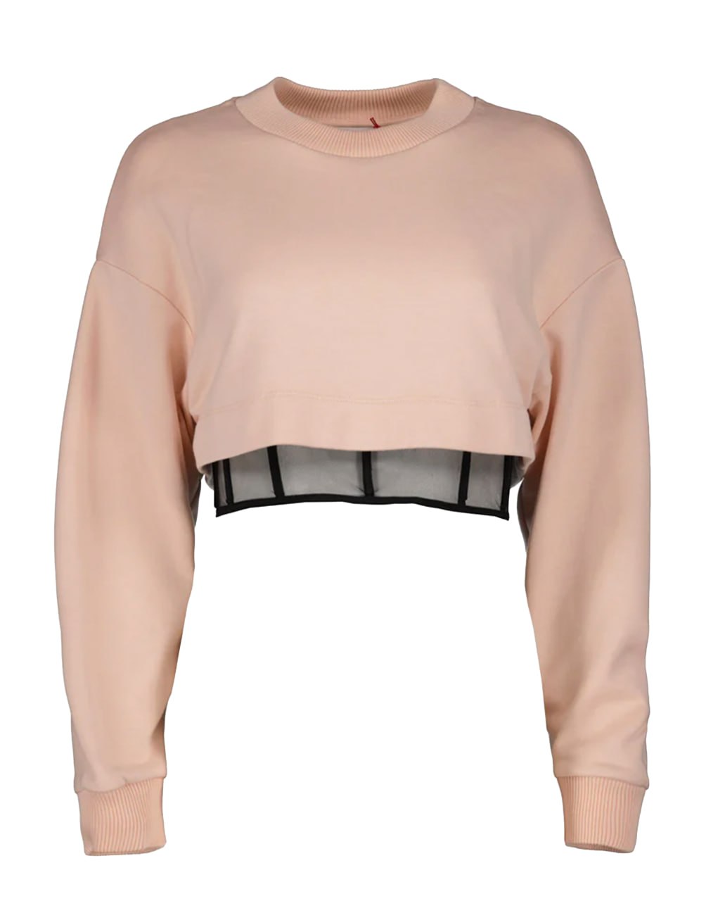 TOP ALEXANDER MCQUEEN HYBRID BUSTIER EN COLOR TEA ROSE CON FORRO DE MALLA ADJUNTO