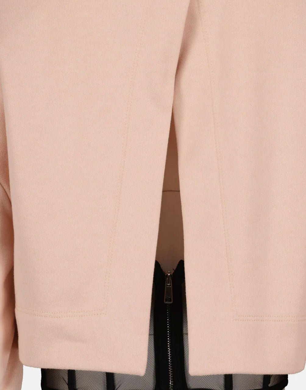 TOP ALEXANDER MCQUEEN HYBRID BUSTIER EN COLOR TEA ROSE CON FORRO DE MALLA ADJUNTO