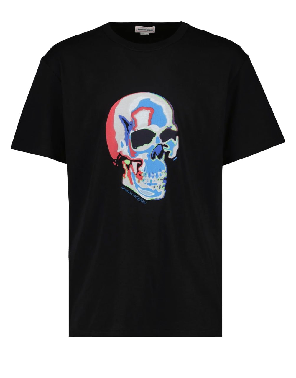 ALEXANDER MCQUEEN SOLARIZED SKULL GRAPHIC T-SHIRT IN BLACK