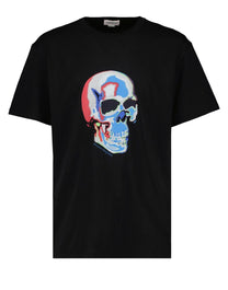 ALEXANDER MCQUEEN SOLARIZED SKULL GRAPHIC T-SHIRT IN BLACK