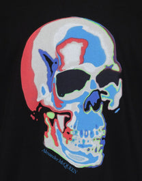 ALEXANDER MCQUEEN SOLARIZED SKULL GRAPHIC T-SHIRT IN BLACK