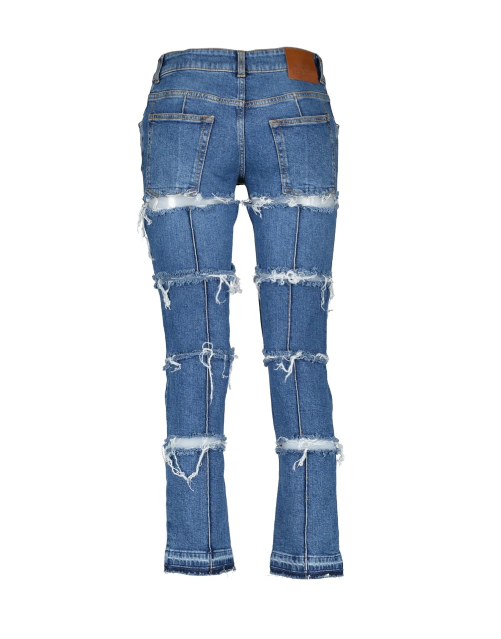 ALEXANDER MCQUEEN JEANS CAPRI CON EFECTO ENVEJECIDO AZUL