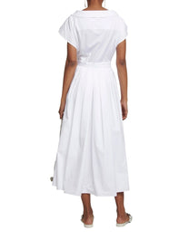 VESTIDO CAMISERO DE ALGODÓN ACAMPANADO ALEXANDER MCQUEEN EN COLOR BLANCO