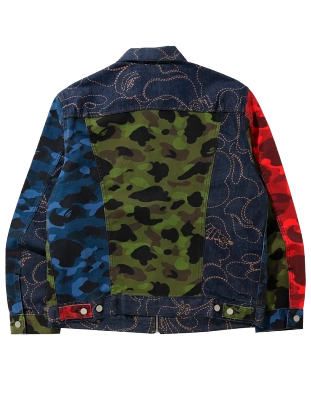 A BATHING APE BAPE X LEVI'S MULTICOLOR CAMO TRUCKER JACKET
