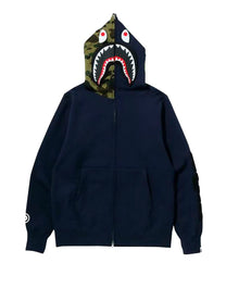 A BATHING APE - SHARK HOODIE, NEW, BLUE