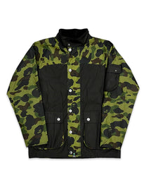 BARBOUR X BAPE A BATHING APE CAMO RAIN WAX JACKET BLACK