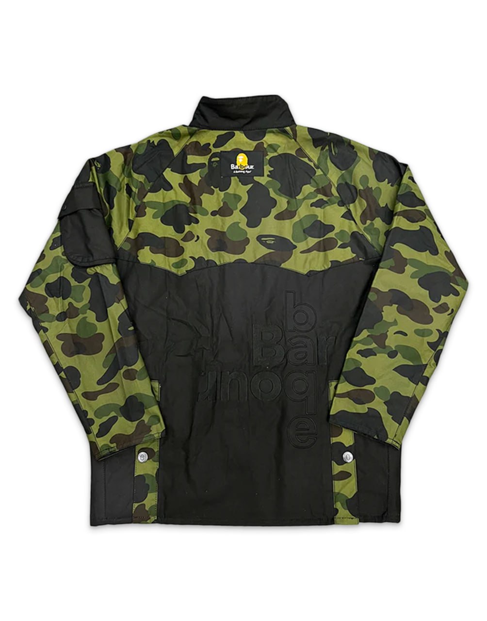 BARBOUR X BAPE A BATHING APE CAMO RAIN WAX JACKET BLACK
