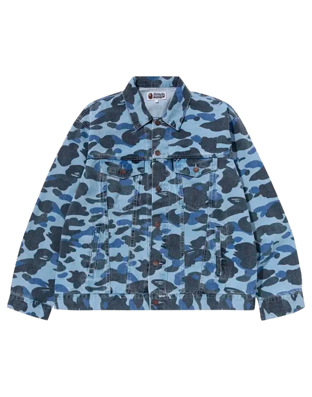 A BATHING APE BAPE COLOR CAMO DENIM JACKET LIGHT INDIGO