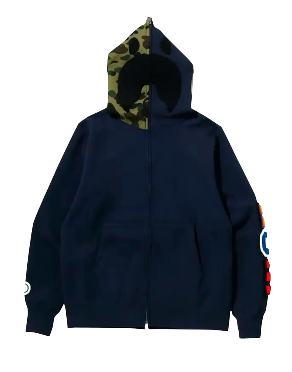A BATHING APE - SHARK HOODIE, NEW, BLUE