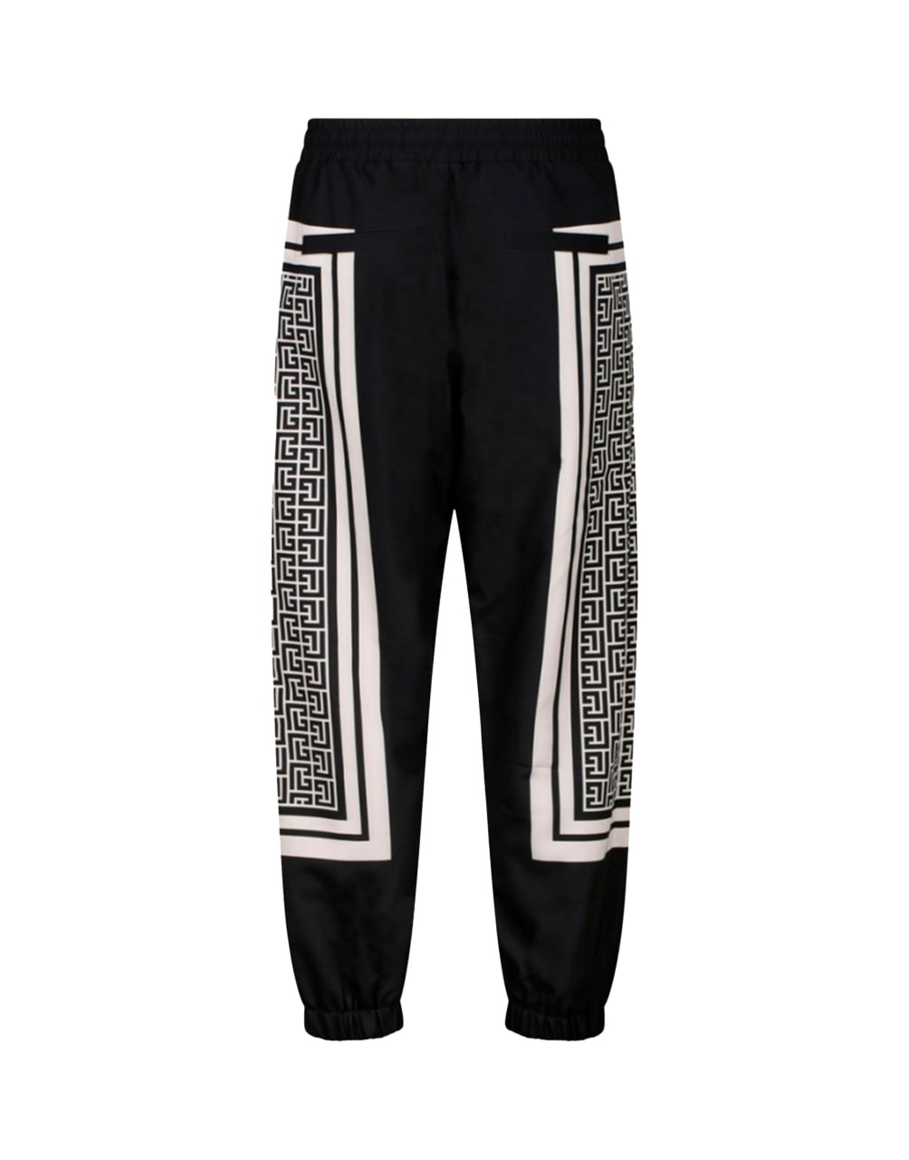 BUY BALMAIN MONOGRAM SCARF TRACK PANTS 'BLACK