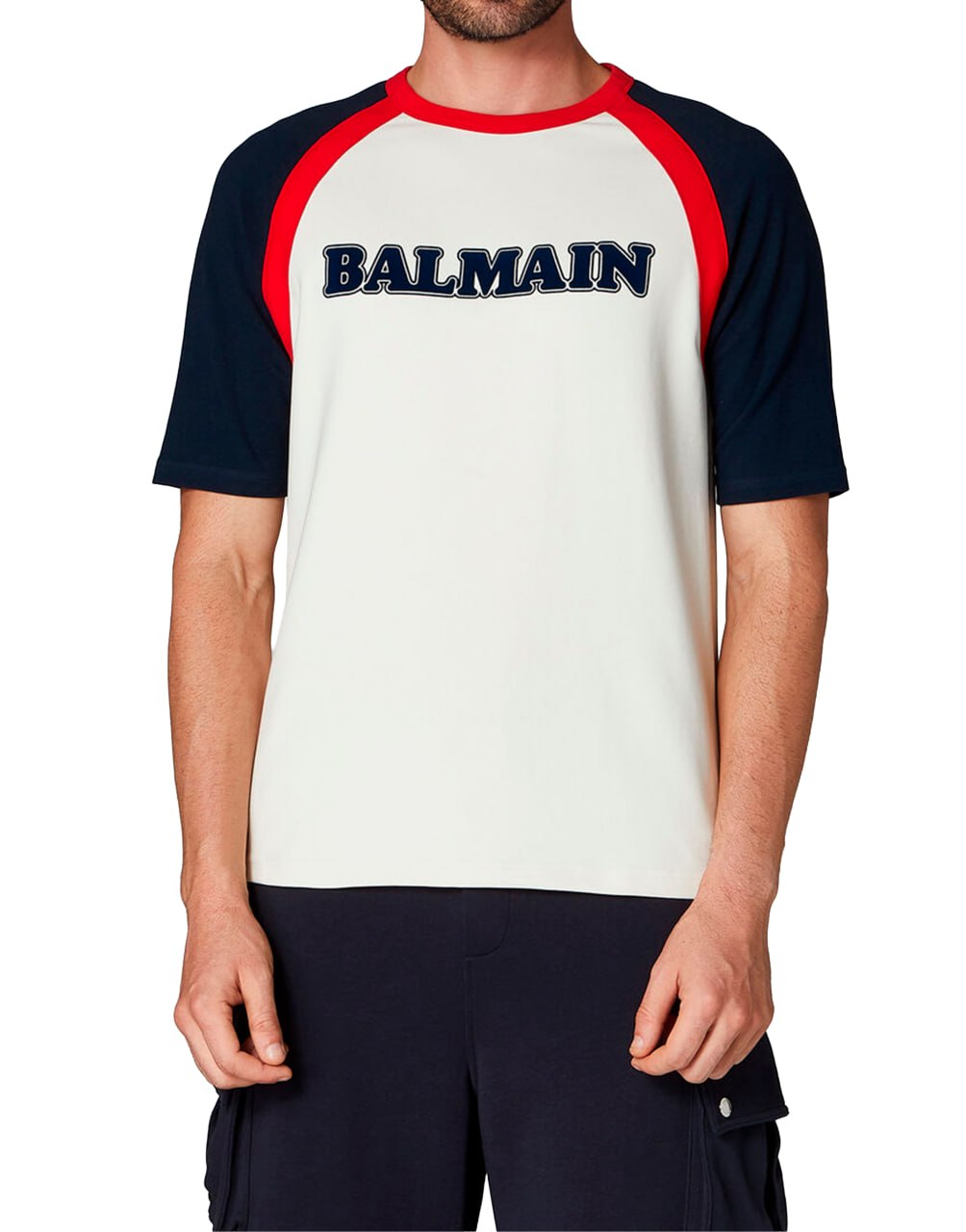 BALMAIN RETRO LOGO-PRINT COTTON T-SHIRT