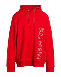 HOODED SWEATSHIRT ORANGE BALMAIN HOODIE BALMAIN RED