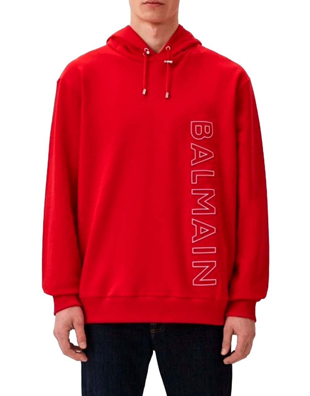 HOODED SWEATSHIRT ORANGE BALMAIN HOODIE BALMAIN RED