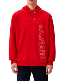 HOODED SWEATSHIRT ORANGE BALMAIN HOODIE BALMAIN RED