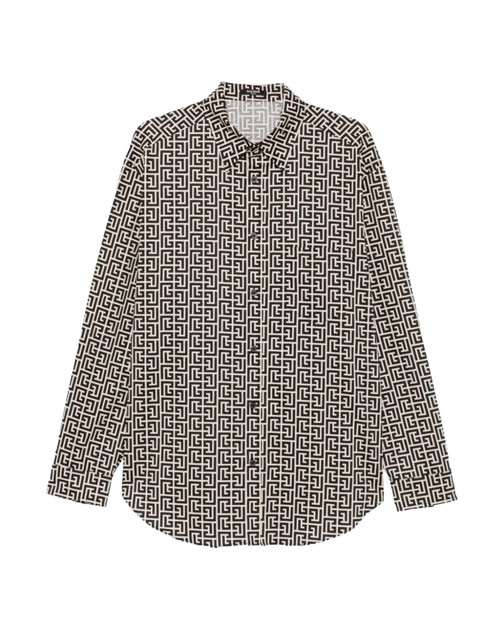 BALMAIN WOMEN'S GRAY GEOMETRIC-PRINT SHIRT