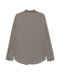 BALMAIN WOMEN'S GRAY GEOMETRIC-PRINT SHIRT