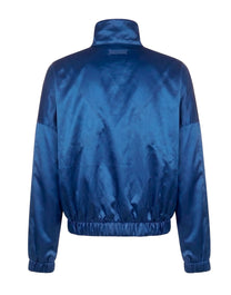 BALMAIN MEN'S SATIN MONOGRAM CUT TRACK JACKET