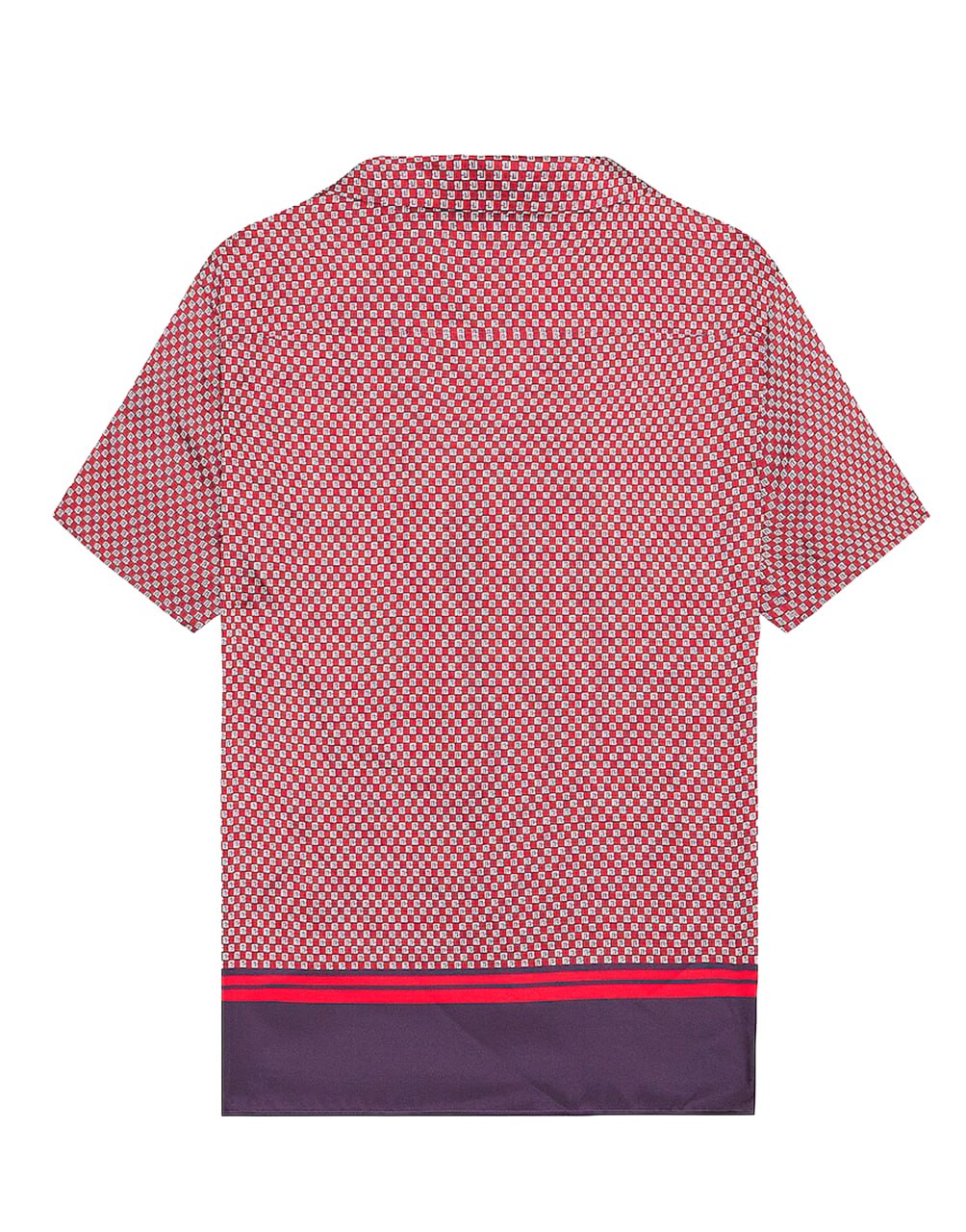 BALMAIN MONOGRAM-PRINT SHORT-SLEEVE SHIRT | RED