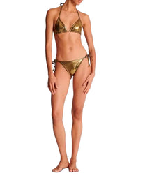 BALMAIN METALLIC TRIANGLE BIKINI SET