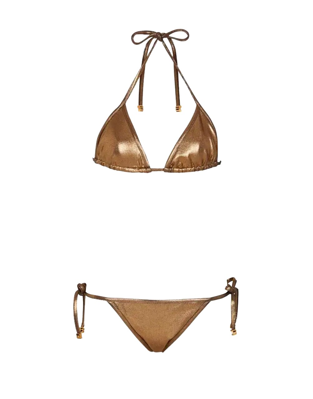 BALMAIN METALLIC TRIANGLE BIKINI SET