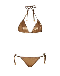 BALMAIN METALLIC TRIANGLE BIKINI SET