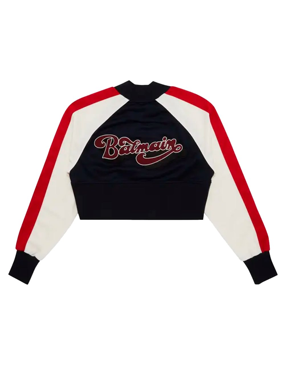 BUY BALMAIN RAGLAN 70S SHORT SWEATER 'BLEU MARINE FONCÉ