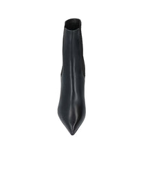 BALMAIN DECORED HEELED LEATHER BOOTS - BLACK