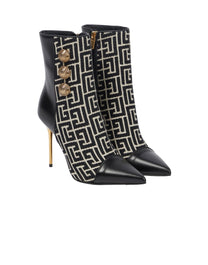 BALMAIN JACQUARD MONOGRAM BOOTS