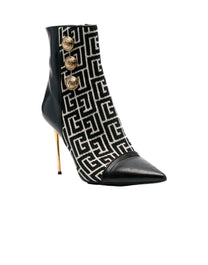BALMAIN JACQUARD MONOGRAM BOOTS