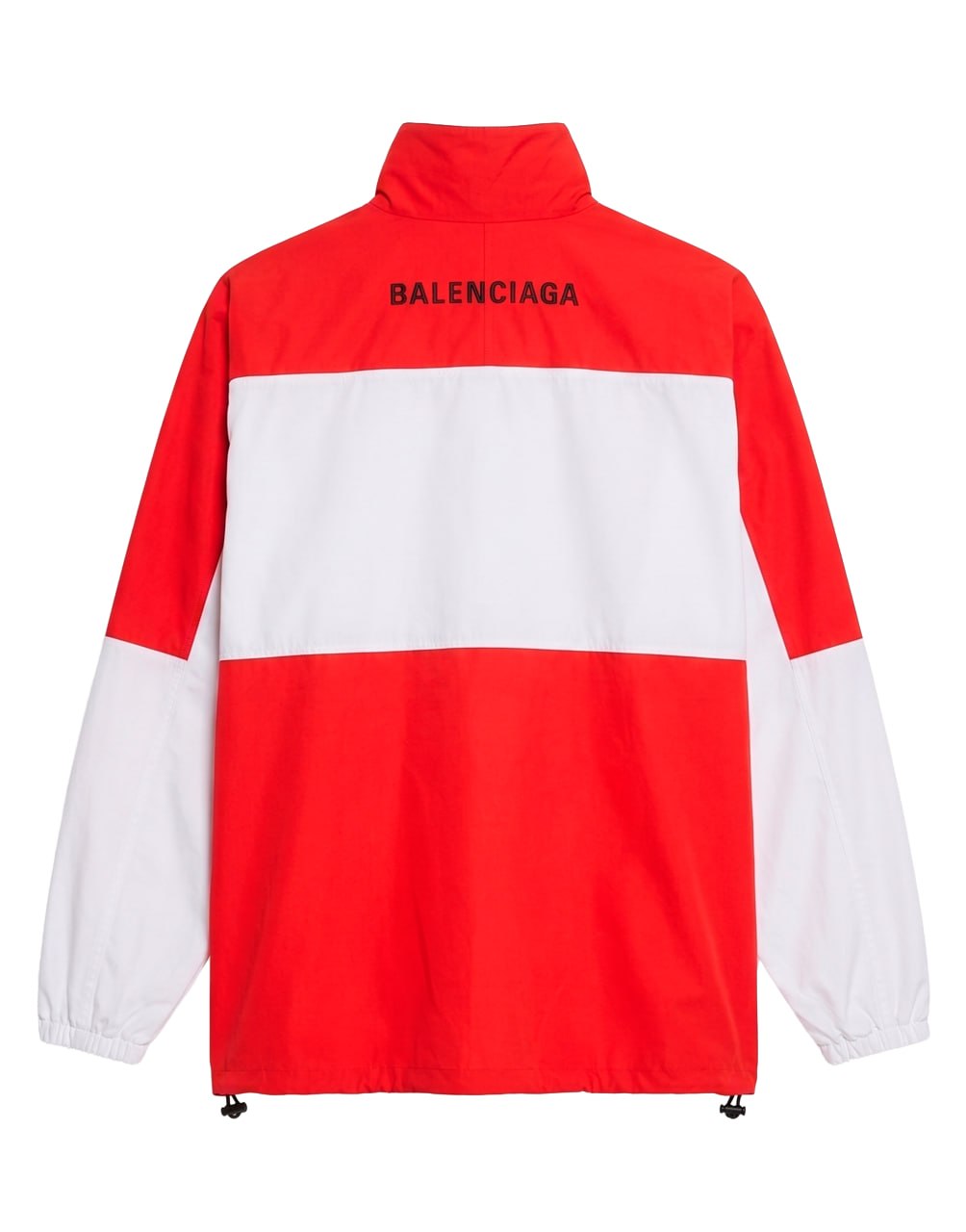 BALENCIAGA Y2K RED WHITE COLORBLOCKED LOGO POPLIN TRACK