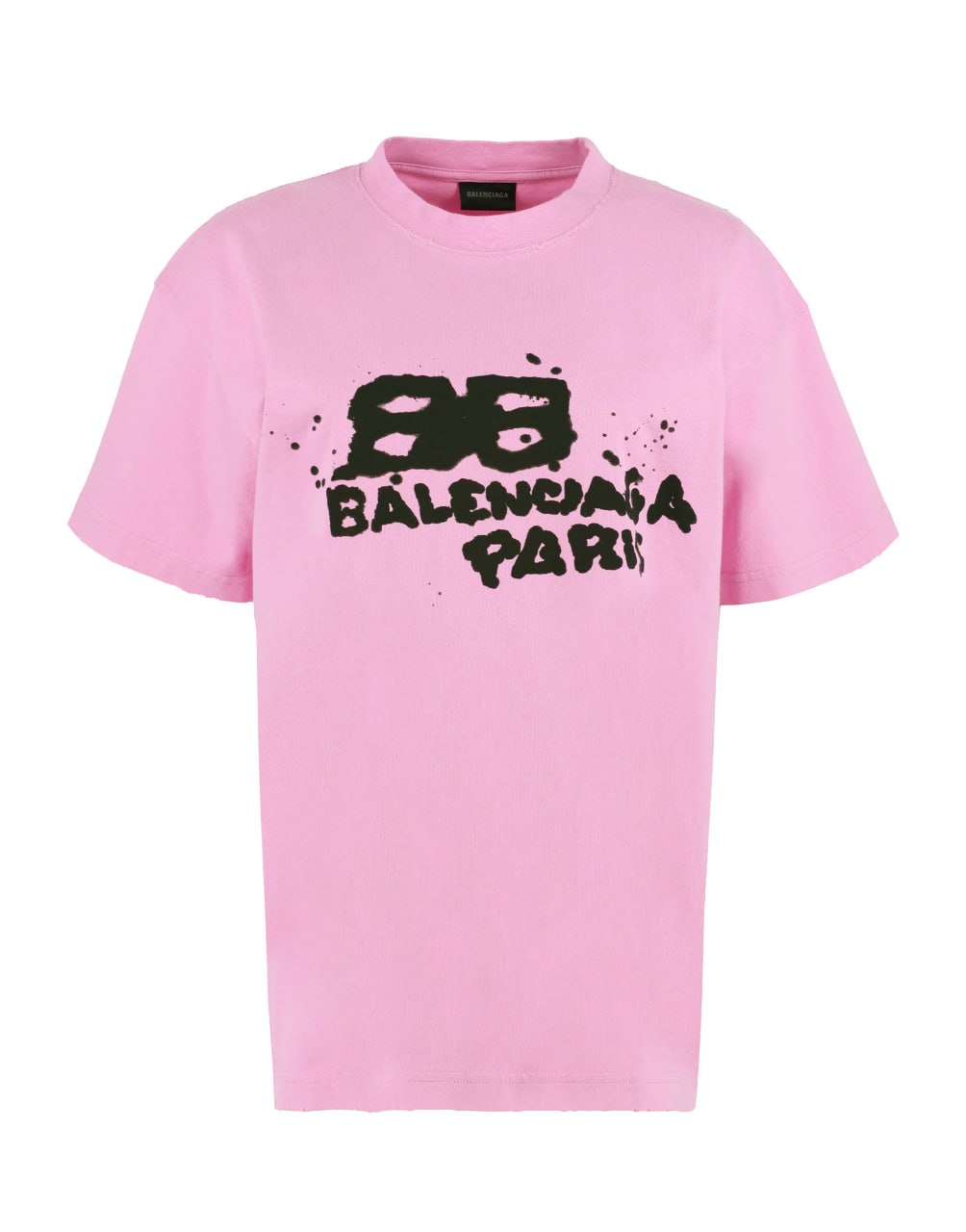BALENCIAGA T-SHIRT VINT JRSY DIRTY BB PARIS ICON BLACK-LEAD