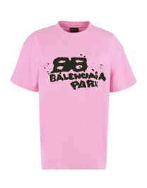 BALENCIAGA T-SHIRT VINT JRSY DIRTY BB PARIS ICON BLACK-LEAD