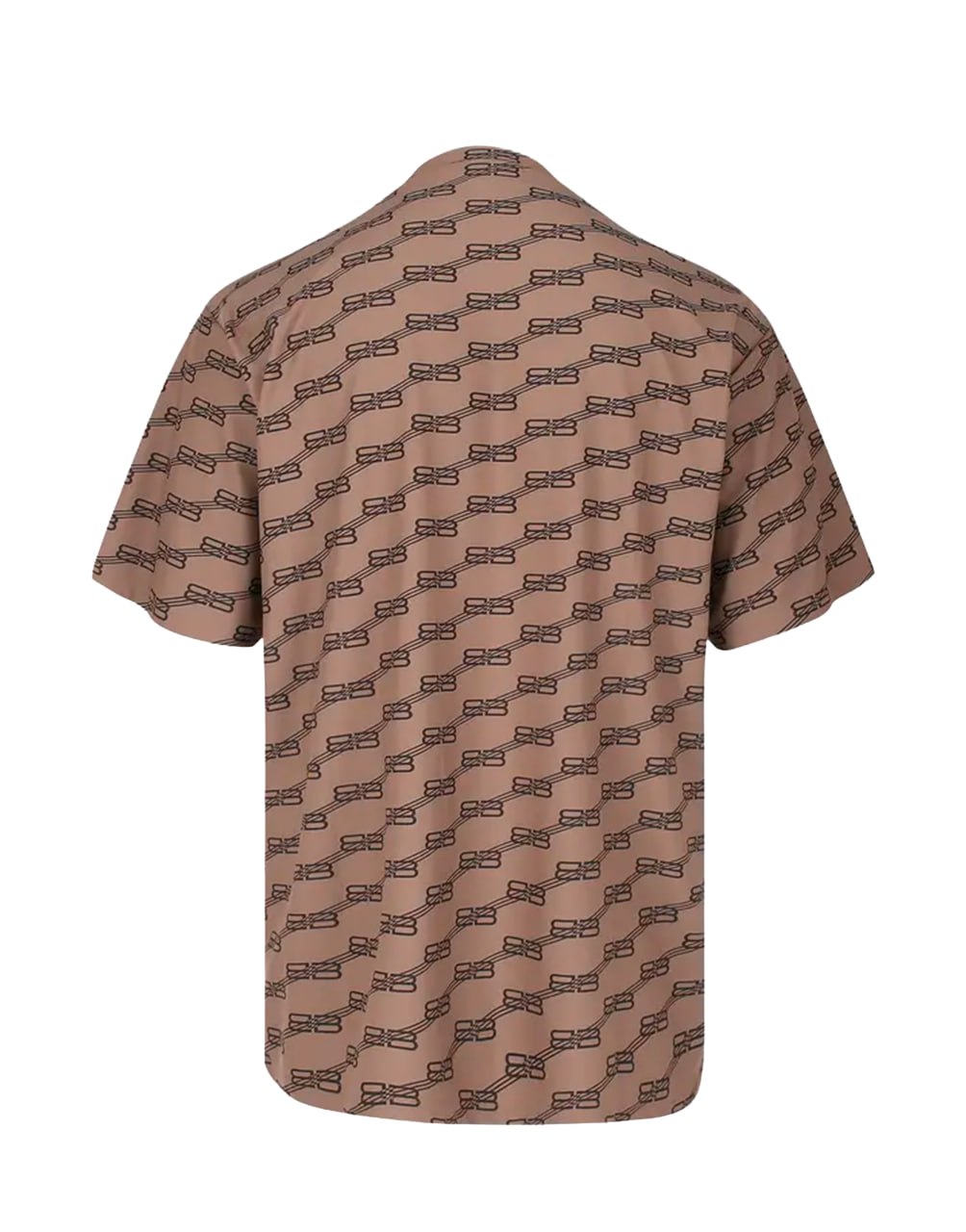 BALENCIAGA T SHIRT BB MONOGRAM COTTON POPLIN BEIGE/ BROWN