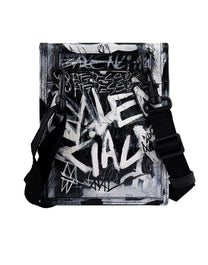 BALENCIAGA EXPLORER SMALL POUCH WITH STRAP GRAFFITI WHITE